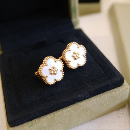[Eterna Jewels]LUCKY PINK GOLD WHITE MOP EARRINGS