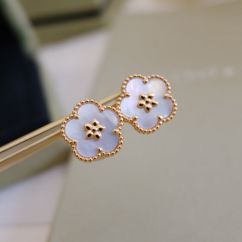 [Eterna Jewels]LUCKY PINK GOLD WHITE MOP EARRINGS