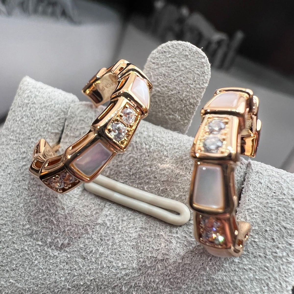 [Eterna Jewels]SERPENTI MOP PINK GOLD EARRINGS