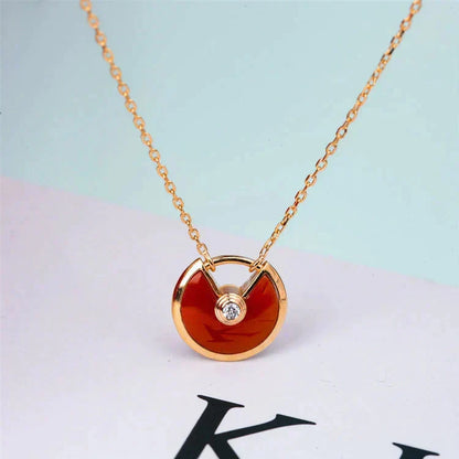 [Eterna Jewels]AMULETTE GOLD CARNELIAN ONYX NECKLACE