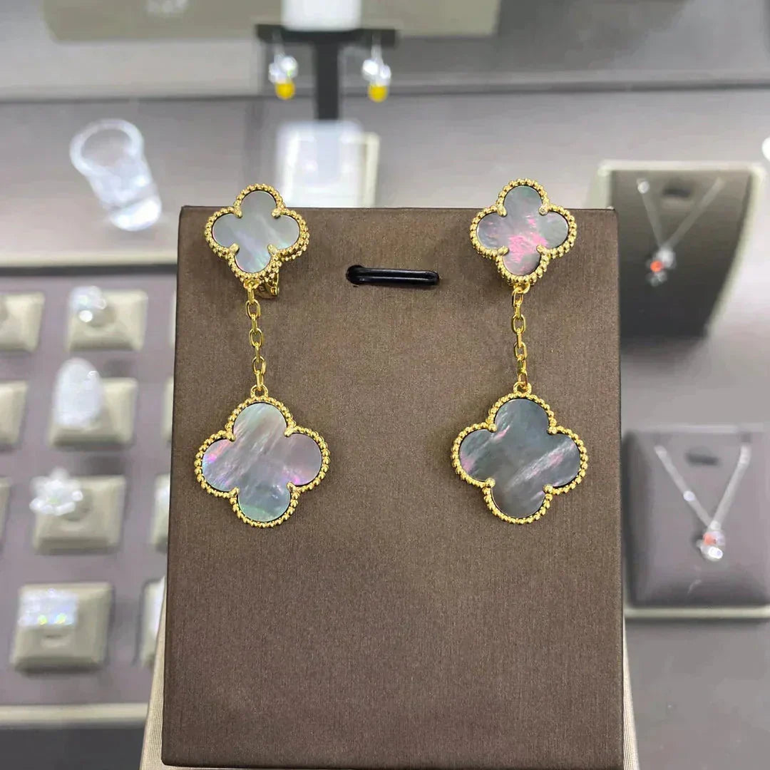 [Eterna Jewels]CLOVER 2 MOTIFS  EARRINGS (MULTIPLE CHOICESC