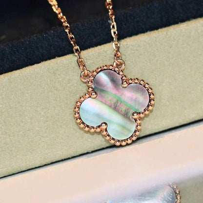 [Eterna Jewels]CLOVER 15MM  GRAY MOTHER OF PEARL NECKLACE