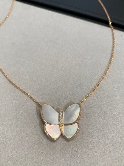 [Eterna Jewels]BUTTERFLY GOLD MOP DIAMOND NECKLACE