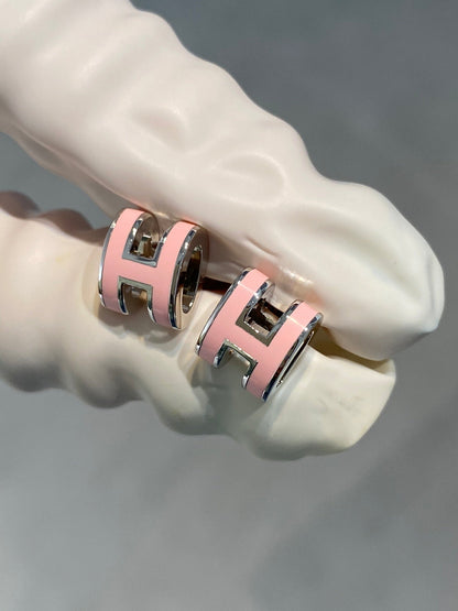 [Eterna Jewels]MINI POP H SILVER EARRINGS PINK