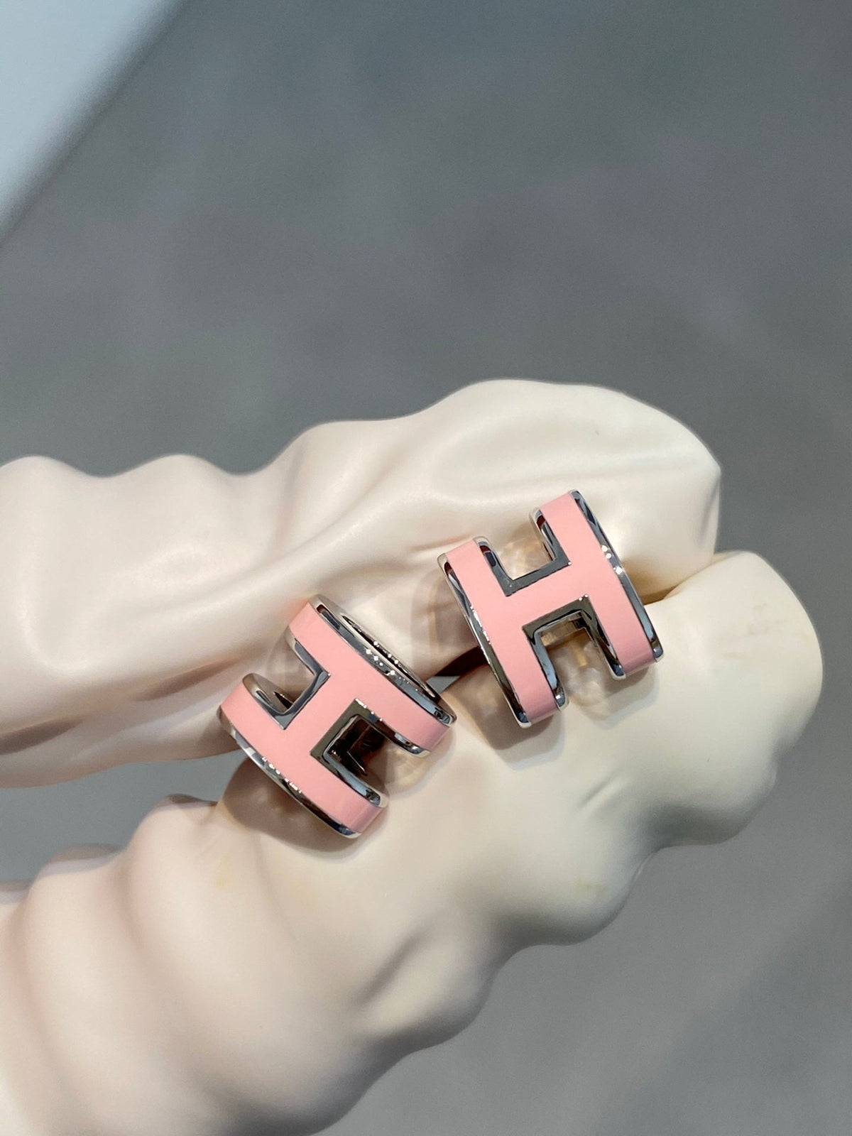 [Eterna Jewels]MINI POP H SILVER EARRINGS PINK