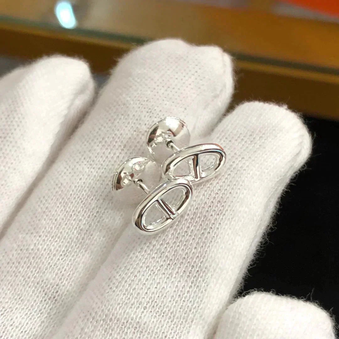 [Eterna Jewels]CHAINE SMALL EARRINGS GOLD AND SILVER