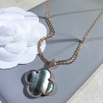 [Eterna Jewels]CLOVER 25MM GOLD DARK MOP BIG CLOVER NECKLACE
