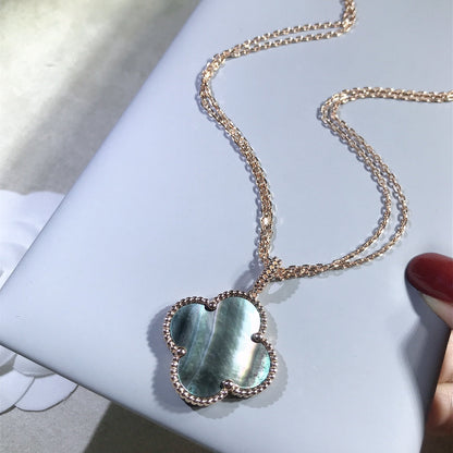[Eterna Jewels]CLOVER 25MM GOLD DARK MOP BIG CLOVER NECKLACE