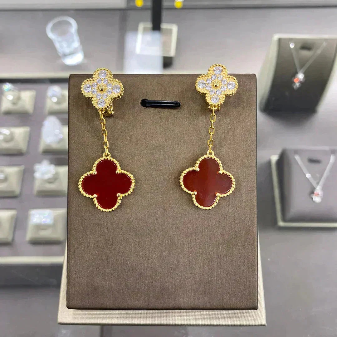 [Eterna Jewels]CLOVER  2 MOTIFS  DIAMOND  EARRINGS (MULTIPLE CHOICESç´