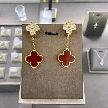 [Eterna Jewels]CLOVER  2 MOTIFS  DIAMOND  EARRINGS (MULTIPLE CHOICESç´