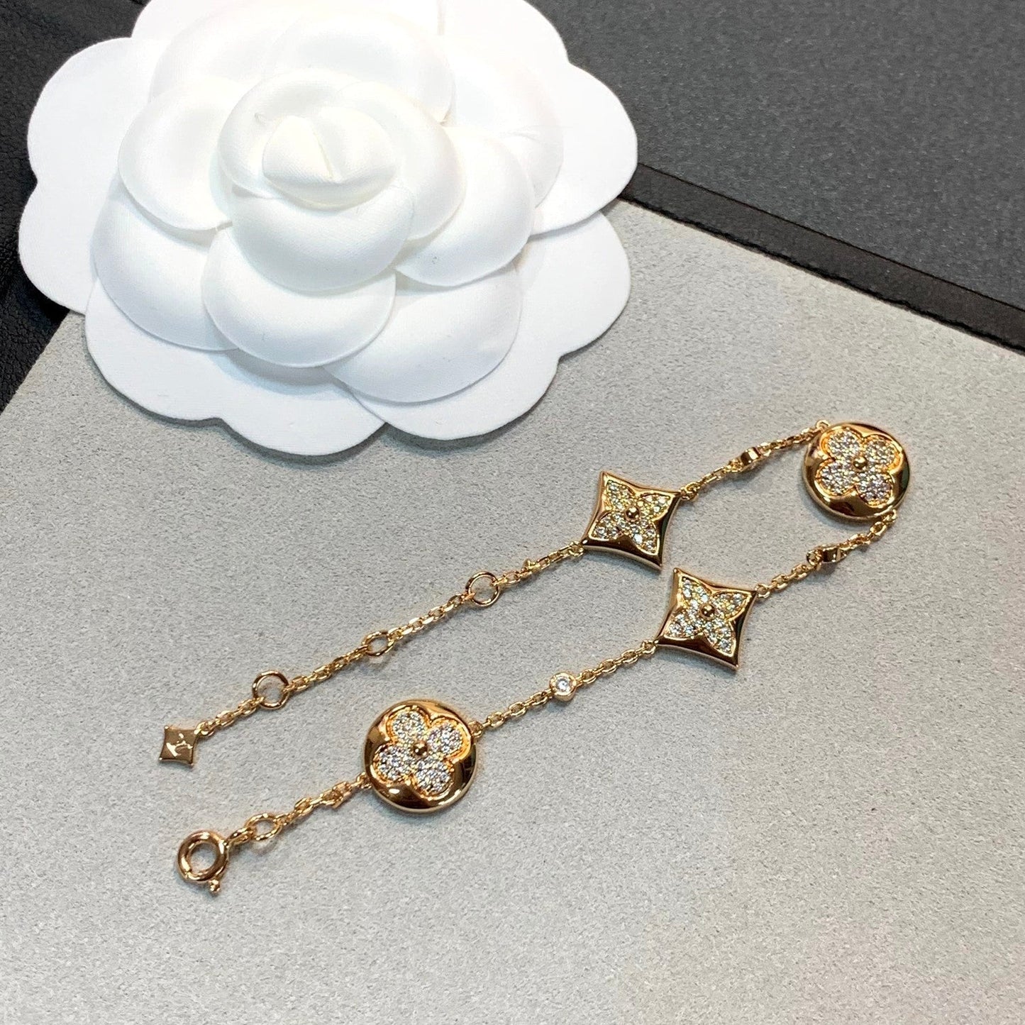 [Eterna Jewels]STAR AND SUN 4 MOTIFS GOLD DIAMONDS BRACELET