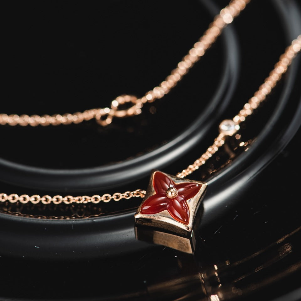 [Eterna Jewels]STAR NECKLACE PINK GOLD 1 DIAMOND