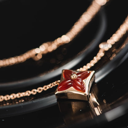 [Eterna Jewels]STAR NECKLACE PINK GOLD 1 DIAMOND