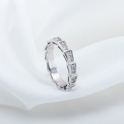 [Eterna Jewels]SERPENTI RING SILVER DIAMOND PAVED 3MM