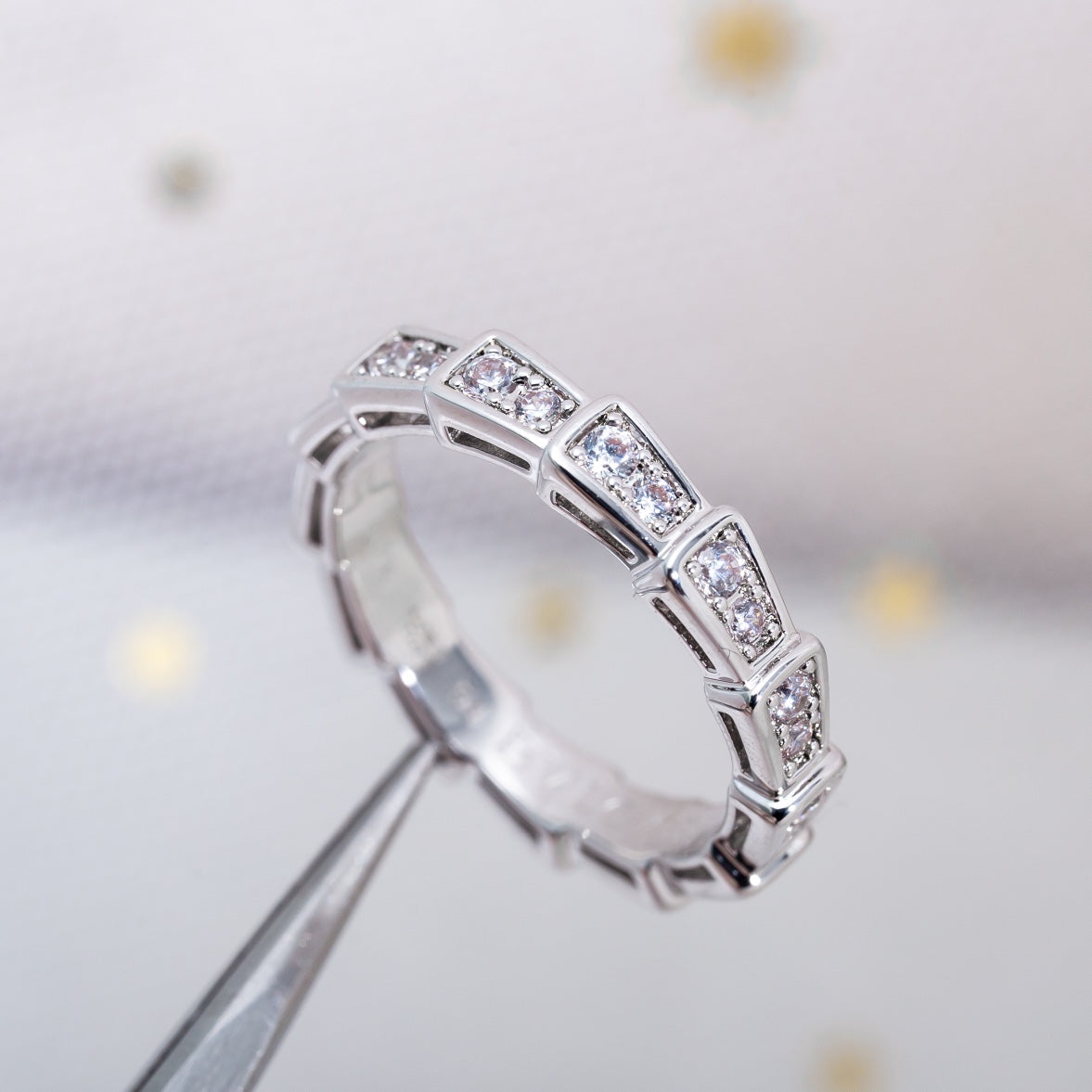 [Eterna Jewels]SERPENTI RING SILVER DIAMOND PAVED 3MM