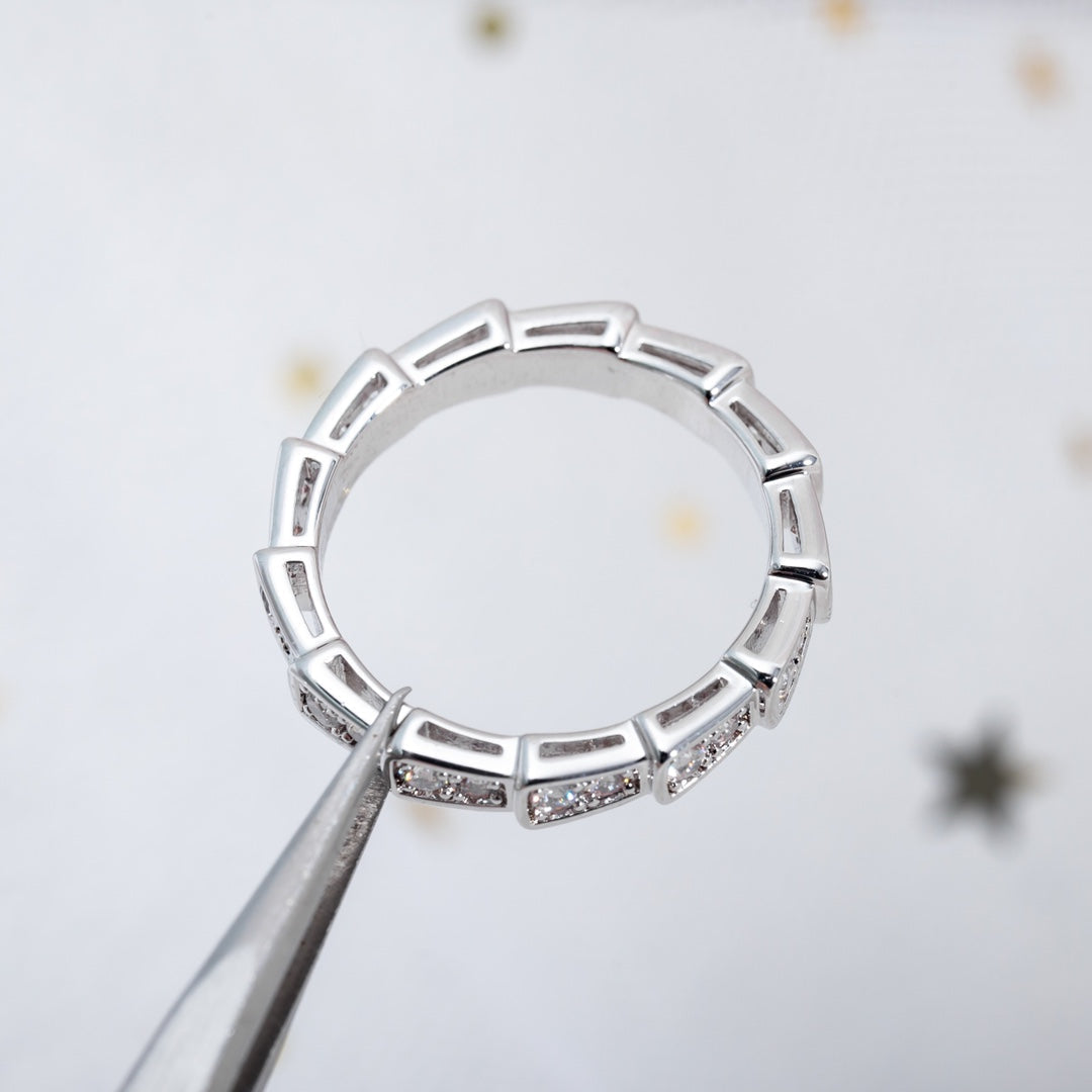 [Eterna Jewels]SERPENTI RING SILVER DIAMOND PAVED 3MM