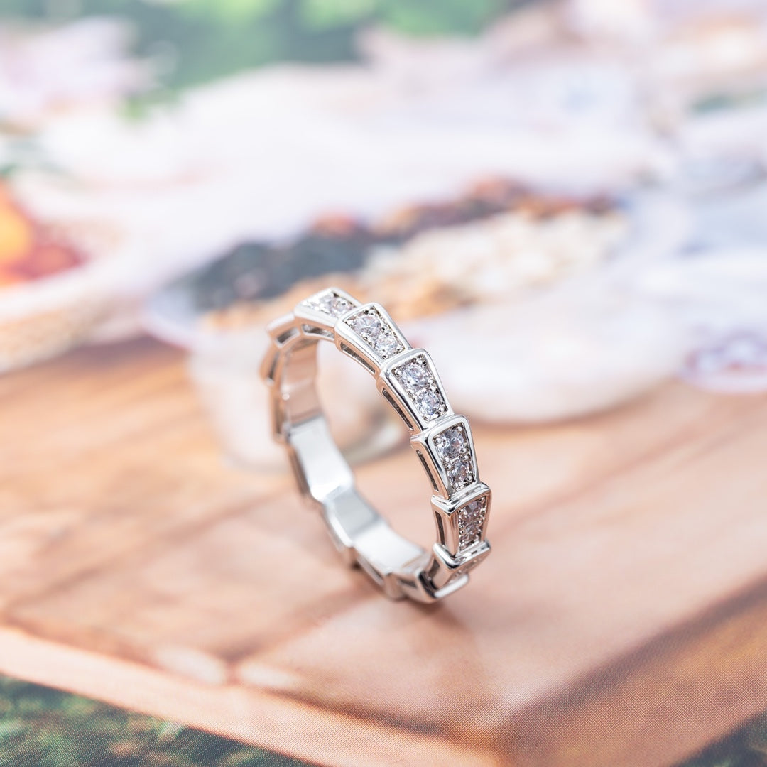 [Eterna Jewels]SERPENTI RING SILVER DIAMOND PAVED 3MM