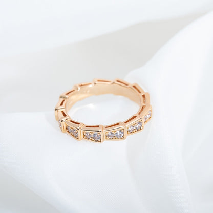 [Eterna Jewels]SERPENTI RING PINK GOLD DIAMOND PAVED 3MM