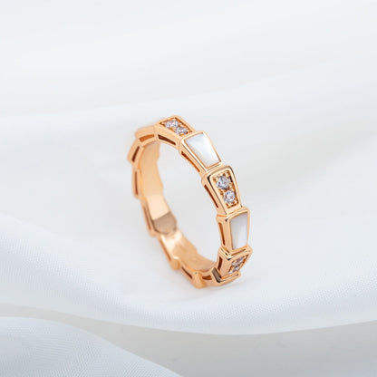 [Eterna Jewels]SERPENTI RING PINK GOLD DIAMOND MOP 3MM