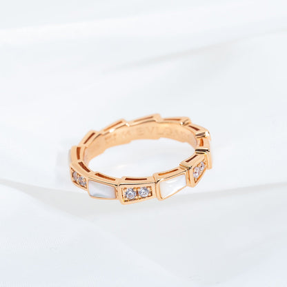 [Eterna Jewels]SERPENTI RING PINK GOLD DIAMOND MOP 3MM