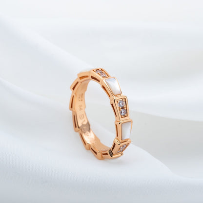 [Eterna Jewels]SERPENTI RING PINK GOLD DIAMOND MOP 3MM