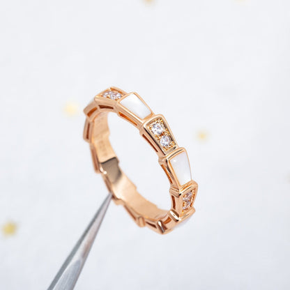 [Eterna Jewels]SERPENTI RING PINK GOLD DIAMOND MOP 3MM