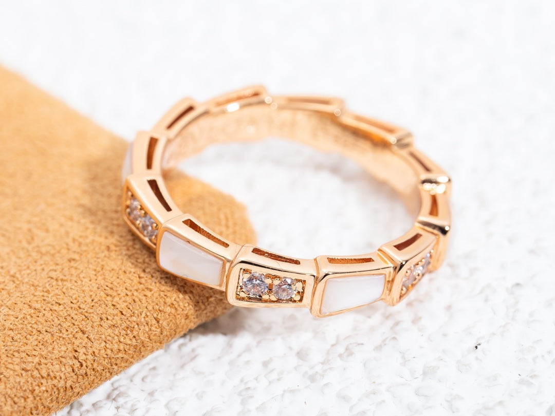 [Eterna Jewels]SERPENTI RING PINK GOLD DIAMOND MOP 3MM