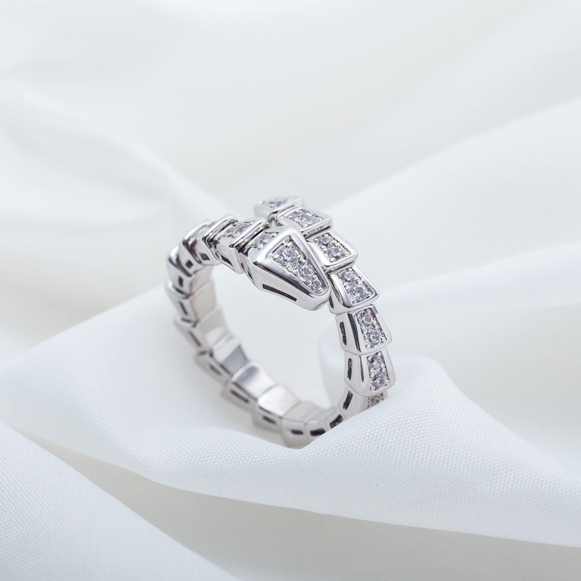 [Eterna Jewels]SERPENTI RING SILVER DIAMOND PAVED 4MM