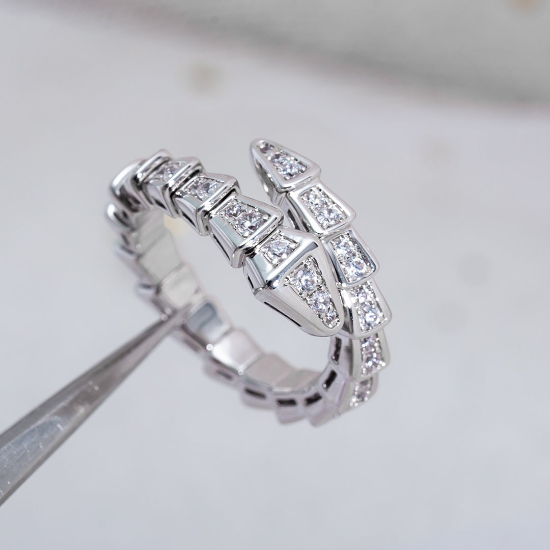 [Eterna Jewels]SERPENTI RING SILVER DIAMOND PAVED 4MM