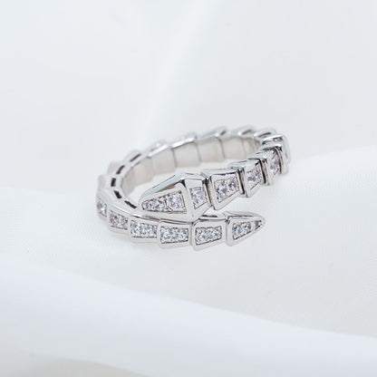 [Eterna Jewels]SERPENTI RING SILVER DIAMOND PAVED 4MM