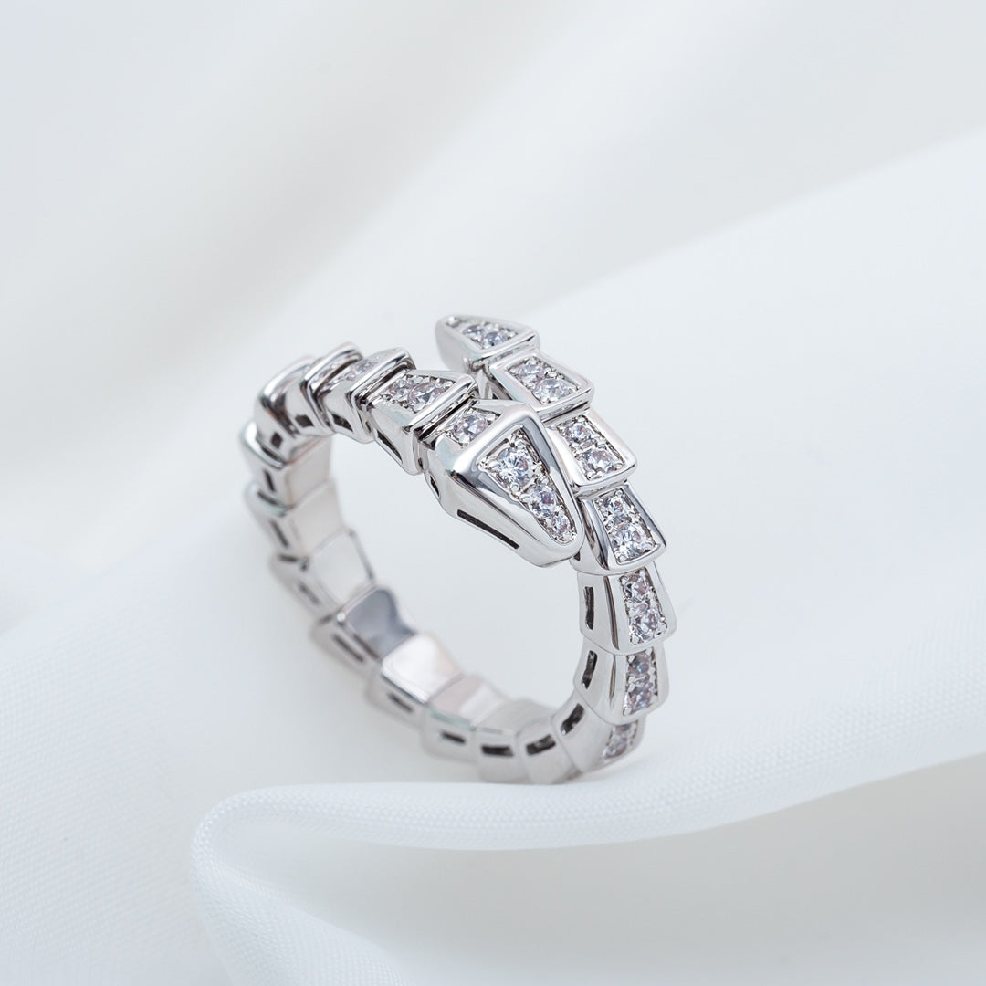 [Eterna Jewels]SERPENTI RING SILVER DIAMOND PAVED 4MM