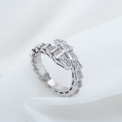 [Eterna Jewels]SERPENTI RING SILVER DIAMOND PAVED 4MM