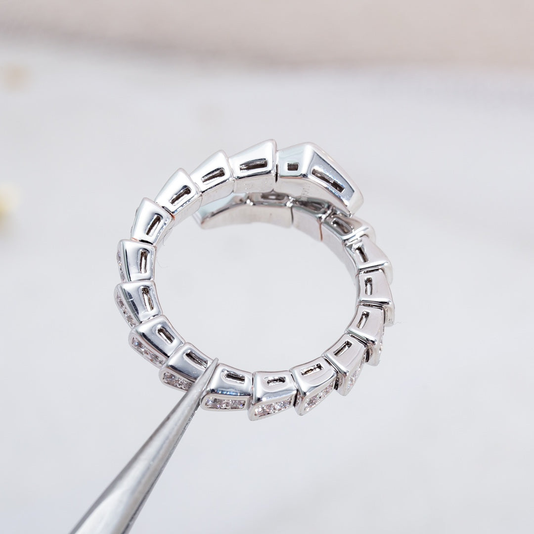 [Eterna Jewels]SERPENTI RING SILVER DIAMOND PAVED 4MM