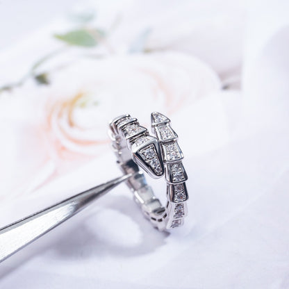 [Eterna Jewels]SERPENTI RING SILVER DIAMOND PAVED 4MM