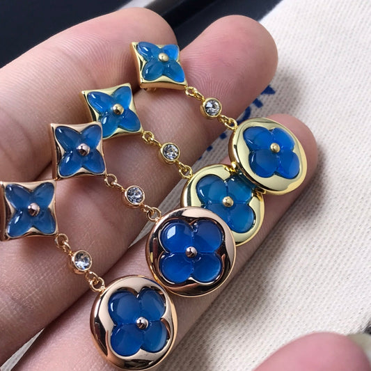 [Eterna Jewels]STAR AND SUN AGATE DIAMOND EARRINGS