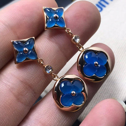 [Eterna Jewels]STAR AND SUN AGATE DIAMOND EARRINGS