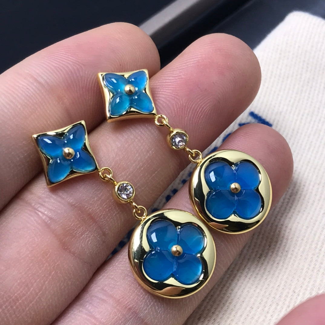 [Eterna Jewels]STAR AND SUN AGATE DIAMOND EARRINGS