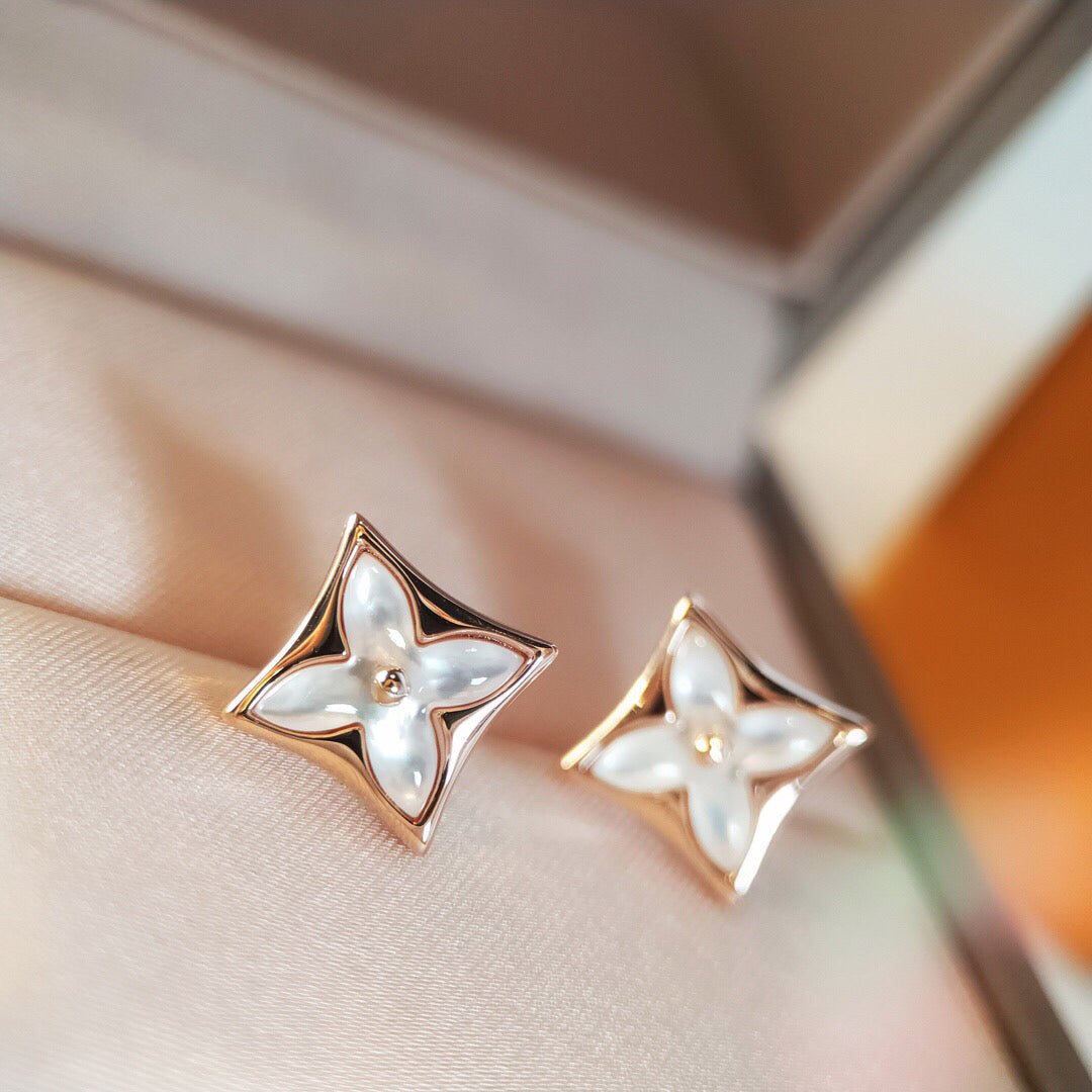 [Eterna Jewels]STAR MOP PINK GOLD EARRINGS