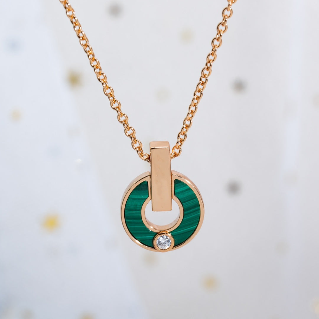 [Eterna Jewels]GARI NECKLACE PINK GOLD MALACHITE