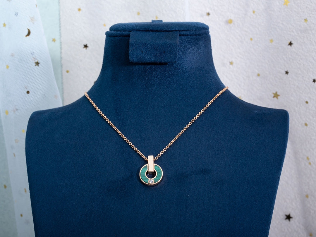 [Eterna Jewels]GARI NECKLACE PINK GOLD MALACHITE