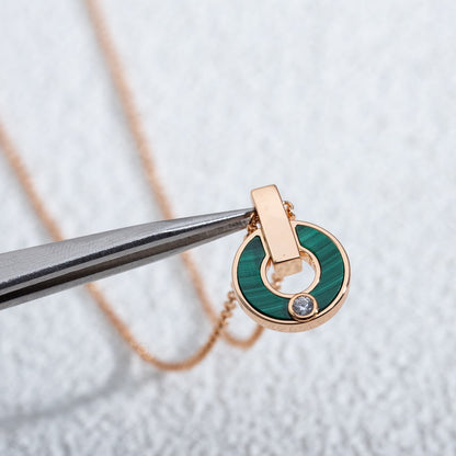 [Eterna Jewels]GARI NECKLACE PINK GOLD MALACHITE