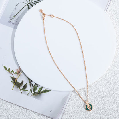 [Eterna Jewels]GARI NECKLACE PINK GOLD MALACHITE