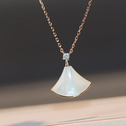 [Eterna Jewels]DREAM NECKLACE WHITE MOP PINK GOLD 1 DIAMOND