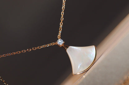 [Eterna Jewels]DREAM NECKLACE WHITE MOP PINK GOLD 1 DIAMOND