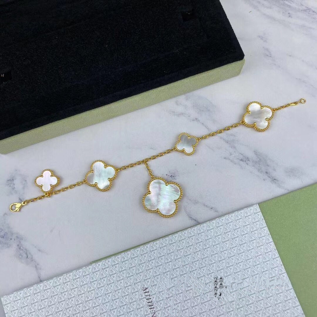 [Eterna Jewels]MAGIC CLOVER MOP GOLD BRACELET 5 MOTIFS
