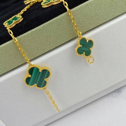 [Eterna Jewels]MAGIC CLOVER MALACHITE GOLD BRACELET 5 MOTIFS