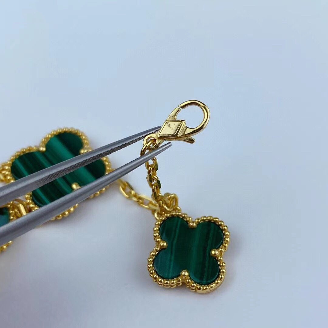 [Eterna Jewels]MAGIC CLOVER MALACHITE GOLD BRACELET 5 MOTIFS