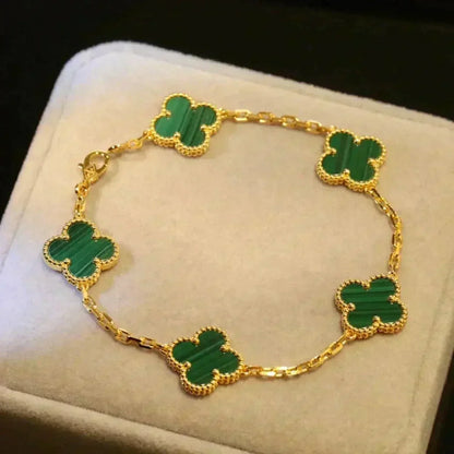 [Eterna Jewels] CLOVER 5 MOTIF MALACHITE BRACELET COLLECTION