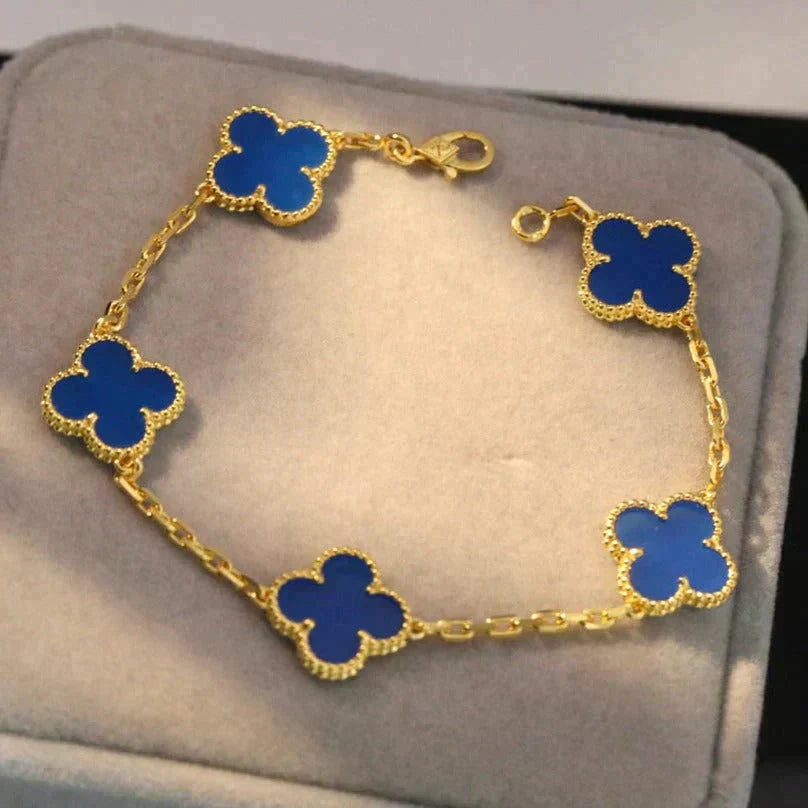 [Eterna Jewels] CLOVER 5 MOTIF BLUE AGATE BRACELET COLLECTION
