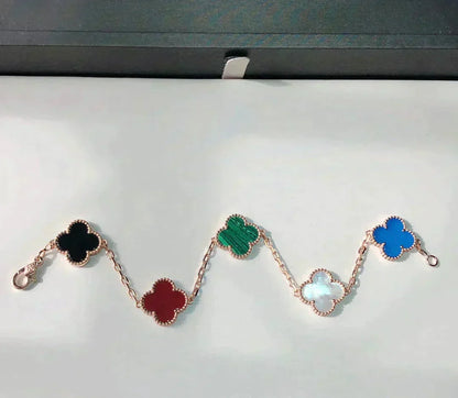[Eterna Jewels]CLOVER 5 MOTIFS MULTICOLOR BRACELET